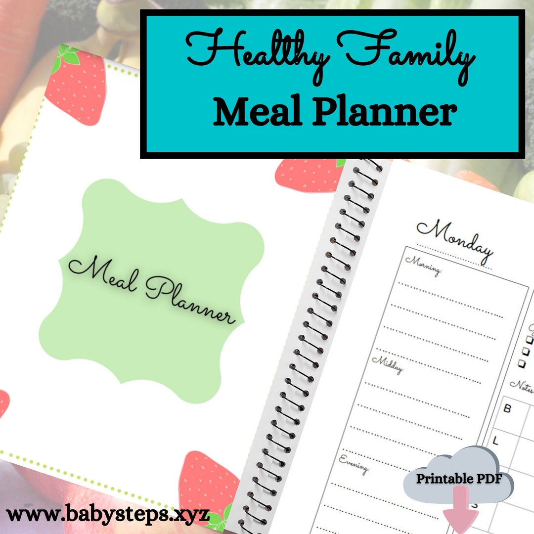 Family Menu Planner Printables for Weekly and Monthly Meal Etsy
