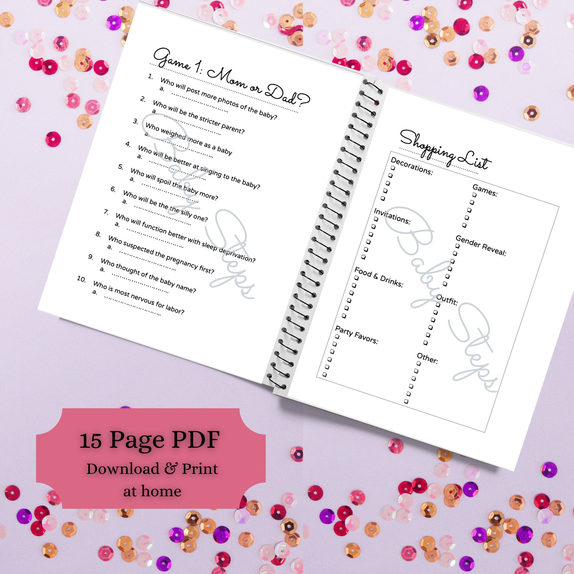 Baby Shower Planner Printable for Virtual Party Includes Etsy