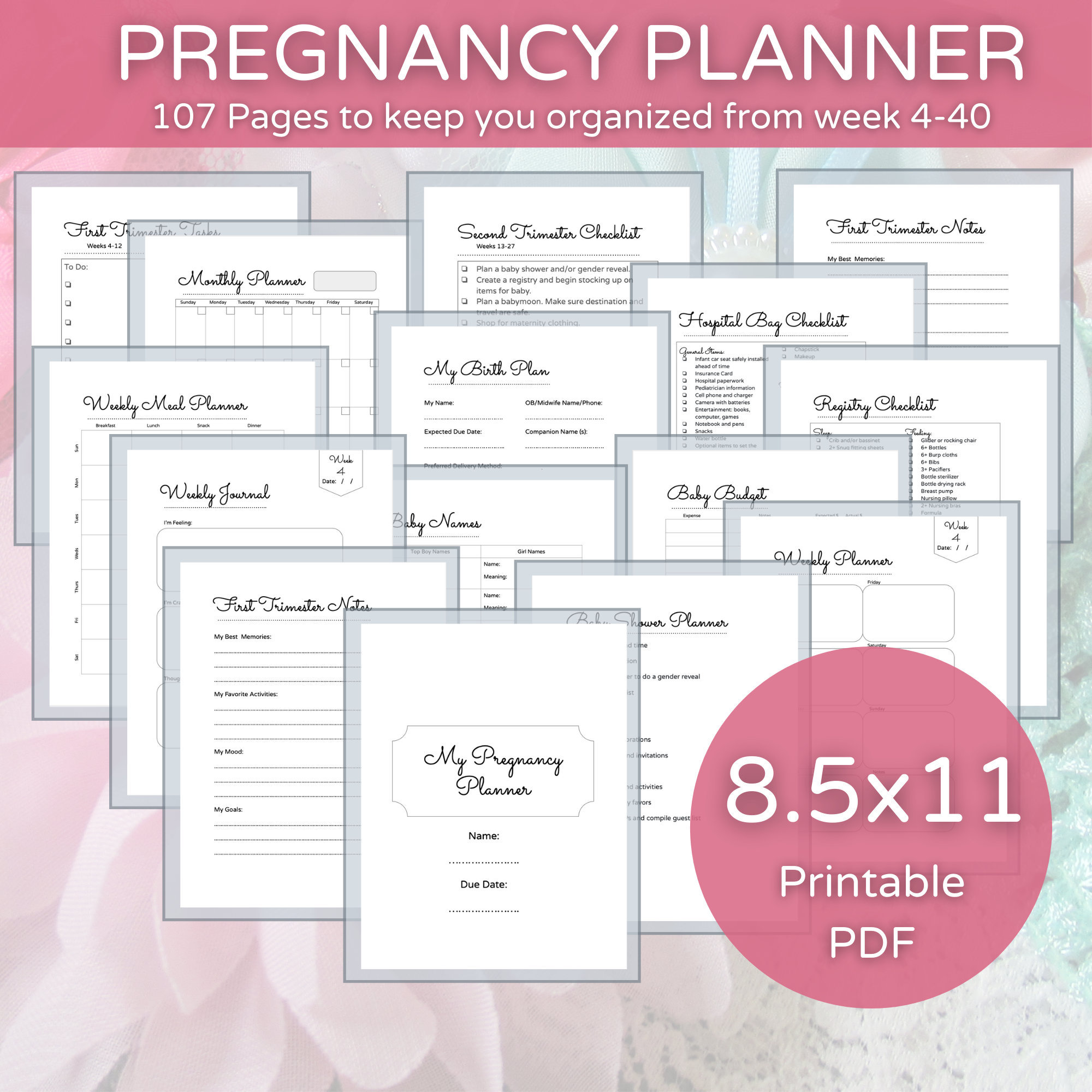 Weekly Pregnancy Tracker Calendar