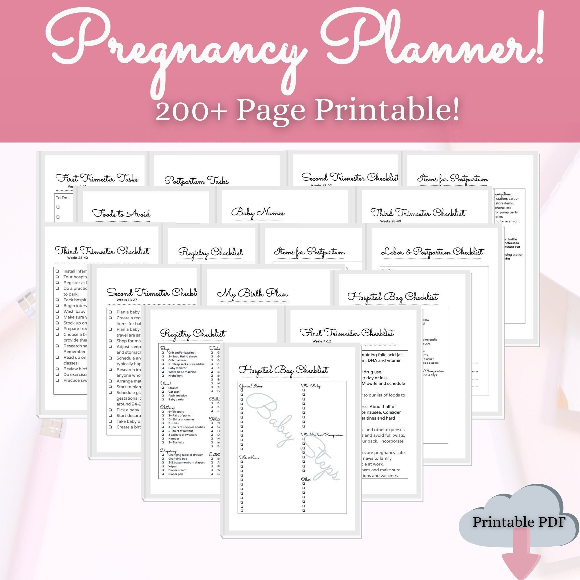 Ultimate Pregnancy Planner Printable Journal Calendar Birth - Etsy