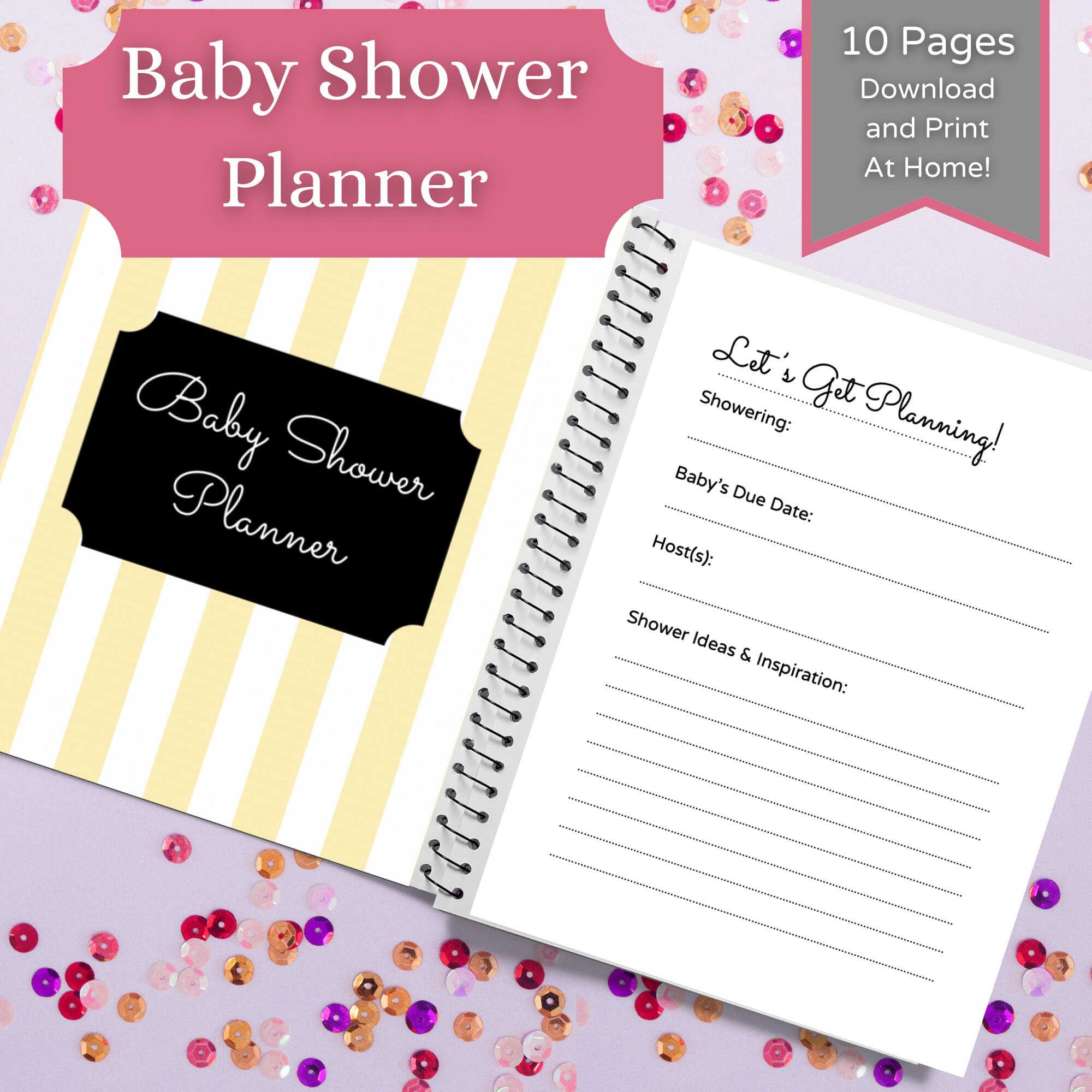 Baby Shower Planner Printable Baby Registry List Virtual Etsy