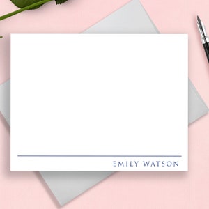 Personalized Stationery, Classic Thank You Notecards, Stationary Set, Minimalist, Simple, Business Correspondence Cards, Flat #32