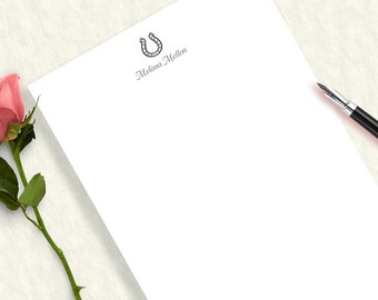 Personalized Notepad, Personalized Stationery, Horseshoe Stationary, Writing Paper, Custom Notepad, Writing Pad, Minimalist, Classic Womens