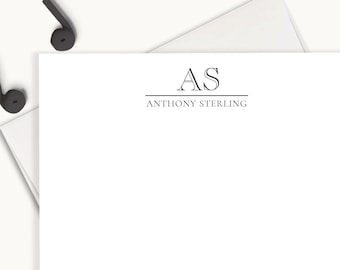 Personalized Monogrammed Stationery, Monogram Notecards, Business Note Cards, Classic Monogrammed Correspondence Cards , FLAT