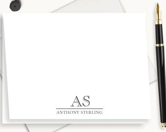 Personalized Monogrammed Stationery, Monogram Notecards, Business Note Cards, Classic Monogrammed Correspondence Cards , FOLDED