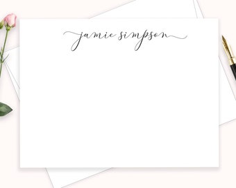 Personalized Stationary, Personalized Stationery Set, Thank You Cards, Elegant Script Calligraphy With Swash, Graduation Gift For Her#22