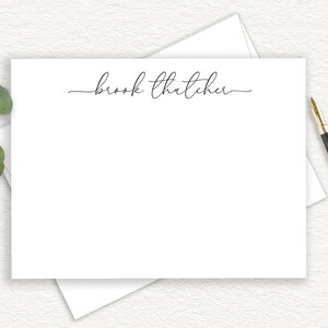 Personalized Stationery, Note Cards, Thank You Cards, Stationary Set, Thank You Notes, Calligraphy, Script, Swash, Modern, Flat image 1