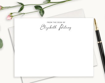 Personalized Stationery, Note Cards, Thank You Cards, From The Desk Of, Elegant Signature Calligraphy, Modern Business Notecards