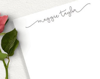 Personalized Modern Notepad, Personalized Calligraphy Notepad With Swash, Padded Writing Paper, Stationary, Stationery Writing Pad,  MNP01