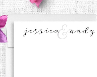 Wedding Thank You Notes, Personalized Wedding Stationery, Couples Stationary, Thank You Cards,  Wedding Notes, Calligraphy Wedding