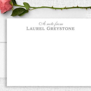 Personalized Stationary, A Note From Stationery, Thank You Note Cards, Classic Flat Cards, Feminine Correspondence Notes, Elegant, Flat #41