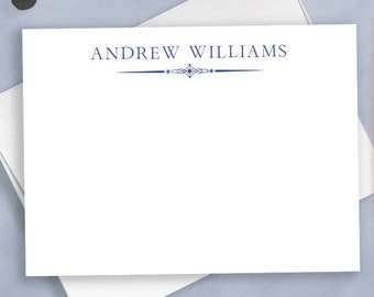 Personalized Stationery For Men, Mens Stationary, Mens Notecards, Business Note Cards, Monogrammed Correspondence Cards, Gift For Him MS02