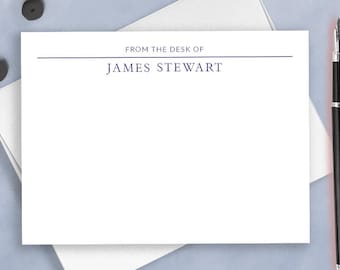 Personalized Stationery For Men, Mens Stationary, From The Desk Of, Mens Notecards, Business Note Cards,  Correspondence Cards MS15