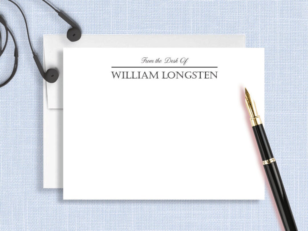 Personalized Stationery for Men, Mens Stationary, Mens Notecards, From ...