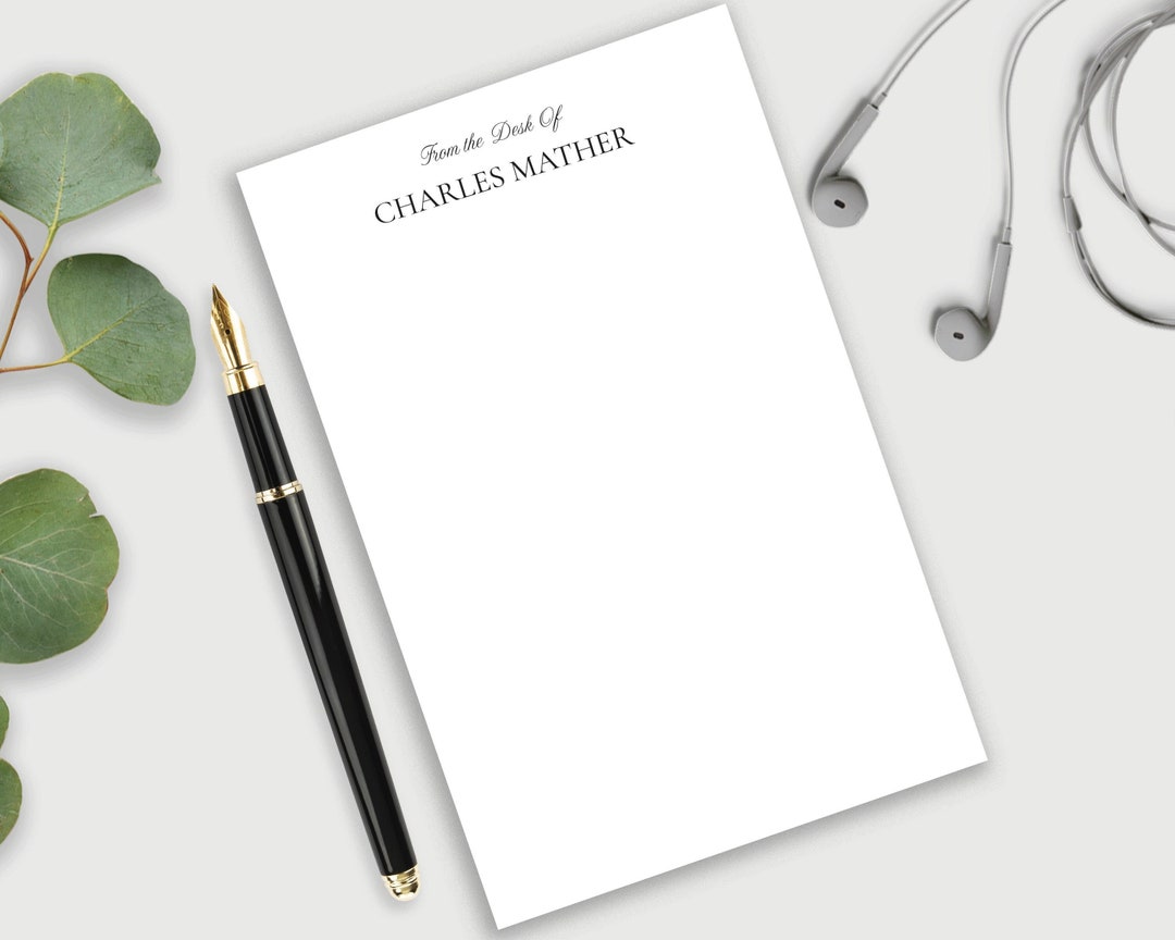 Mens Note Pad, Stationery for Men, Mens Stationary, From the Desk Of ...