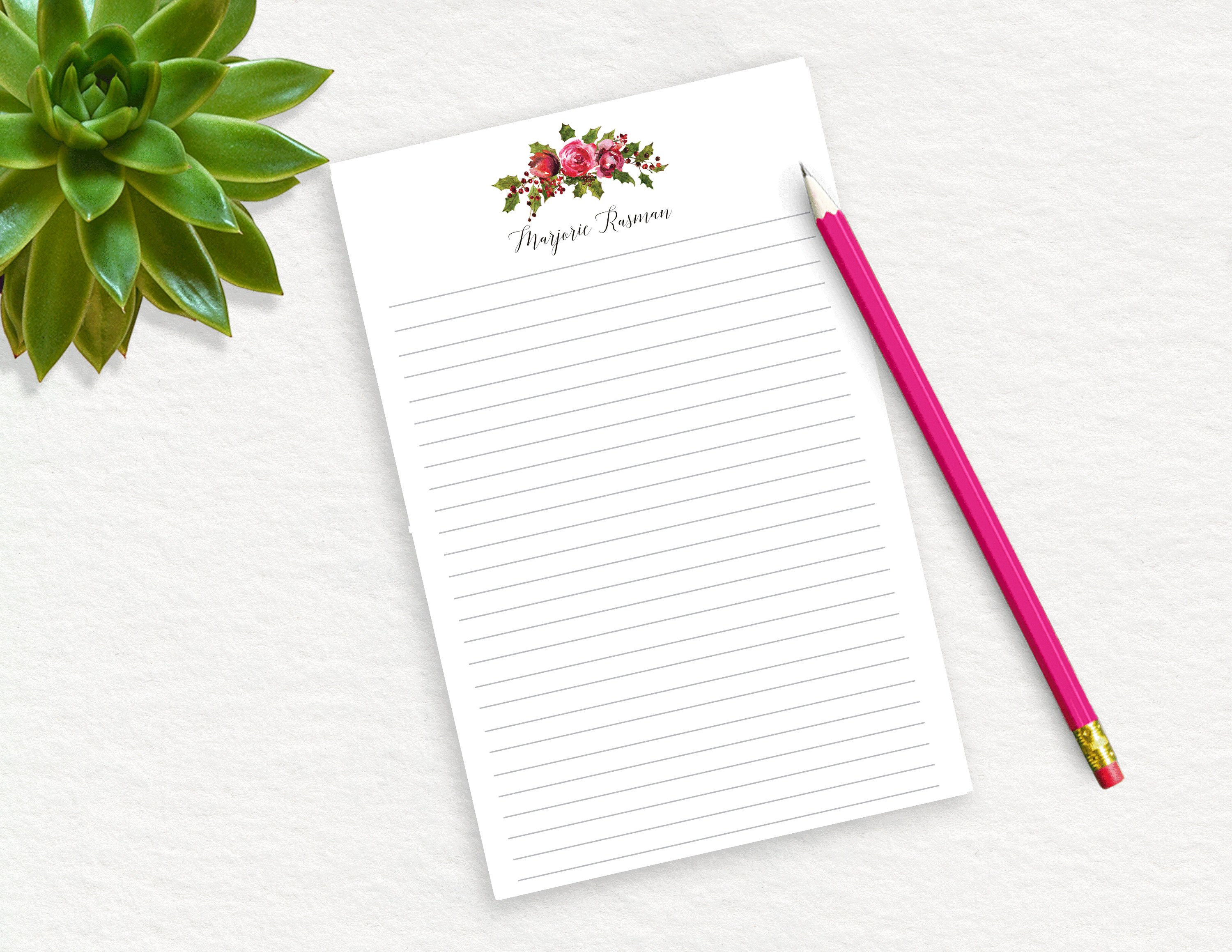 Christmas Personalized Notepad Holiday To Do List Lined Etsy