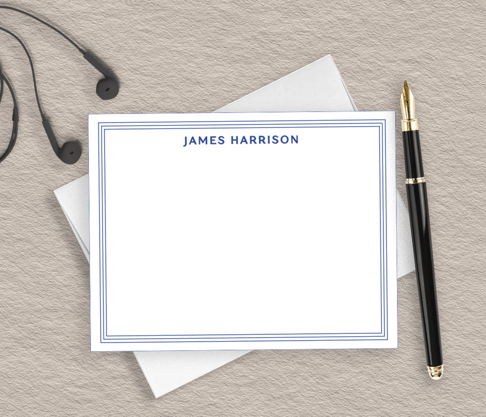 Mens Personalized Stationery Mens Stationary With Border Etsy