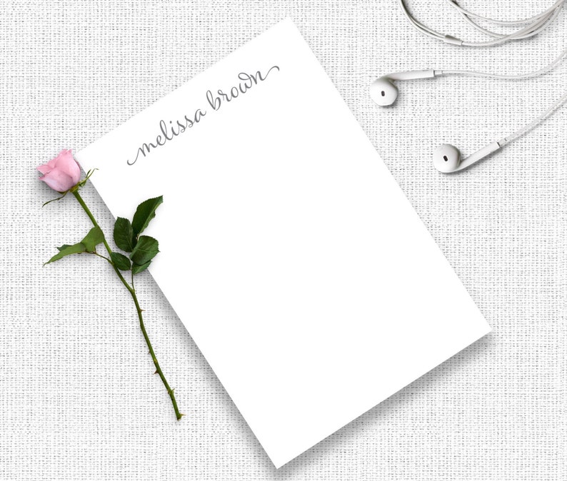 Personalized Notepad Set, Personalized Notepad Teacher, Personalized Writing Paper, Custom Notepad, Writing Pad, Calligraphy Notepad, MNP02 image 1