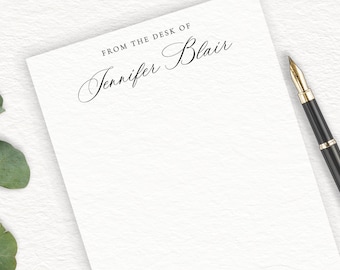 Personalized Notepad, Custom Script Writing Pad, From The Desk Of, Elegant Signature Font, Calligraphy Script, Custom Business Writing Pad,