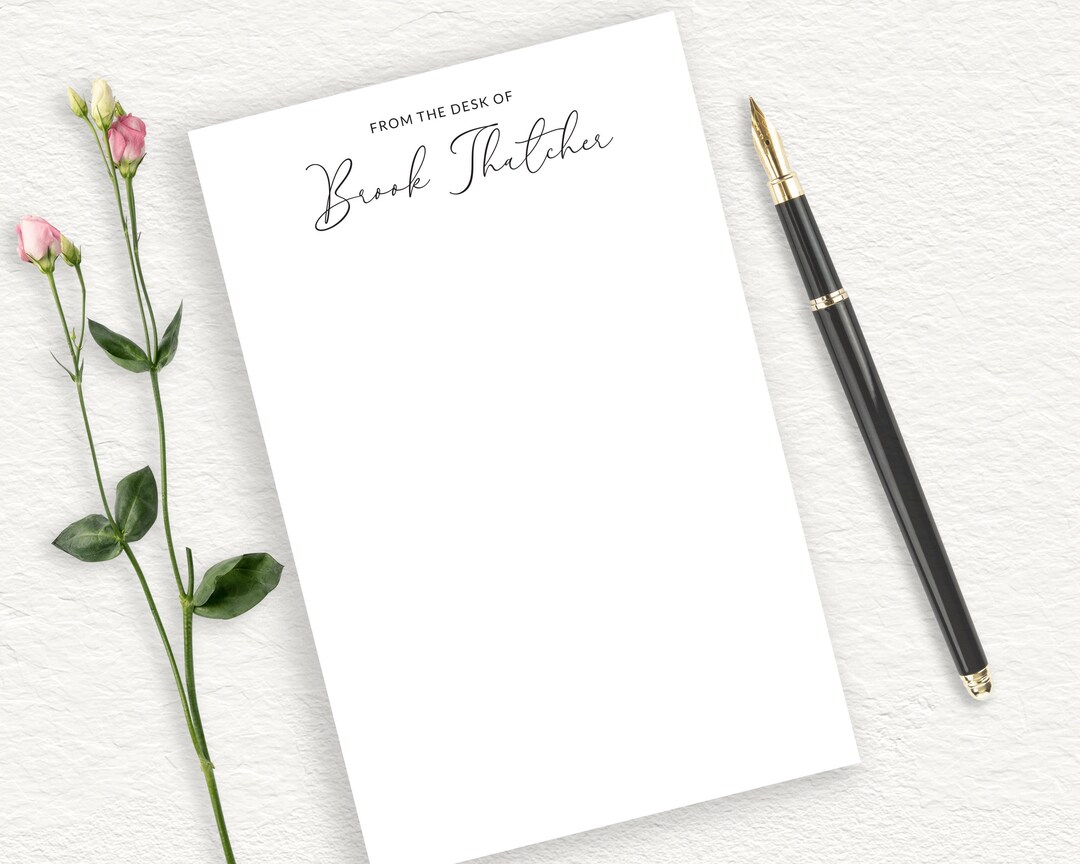 Script Pad Completed Personalized Notepad, Custom Script Writing Pad, From the Desk Of ...