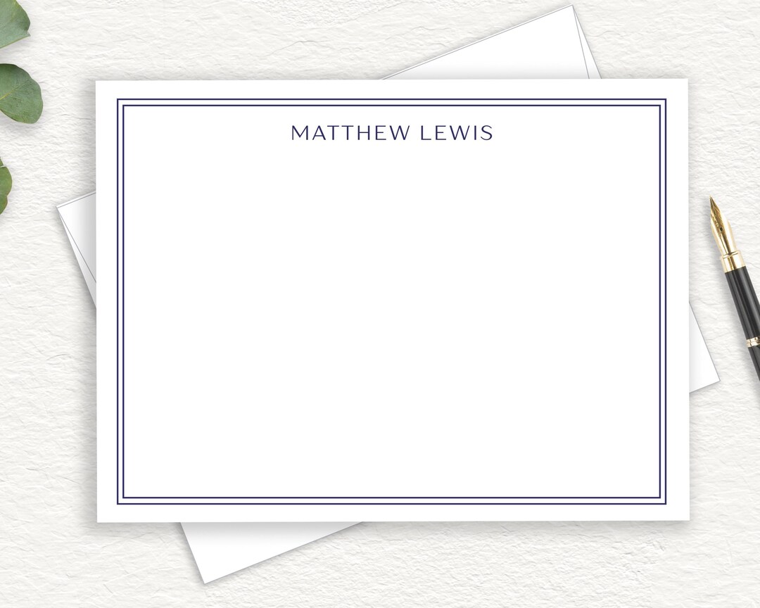 Personalized Classic Stationery for Men, Business Note Cards, Personal ...