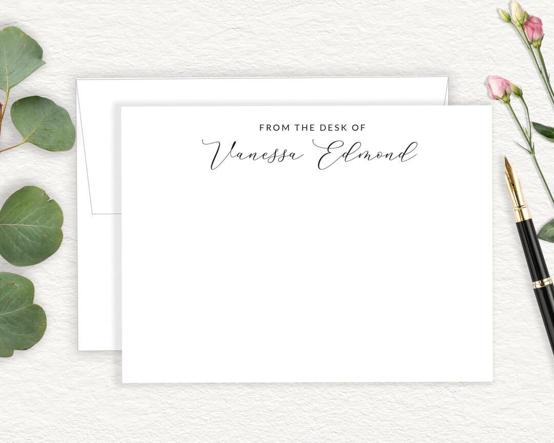 Personalized Stationery, Note Cards, Thank You Cards, From the Desk Of ...