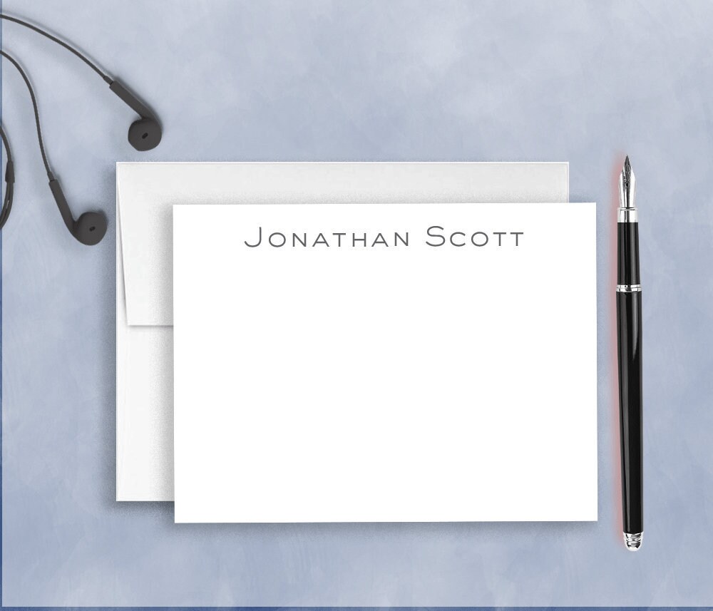 Personalized Stationery for Men, Mens Stationary, Mens Notecards ...