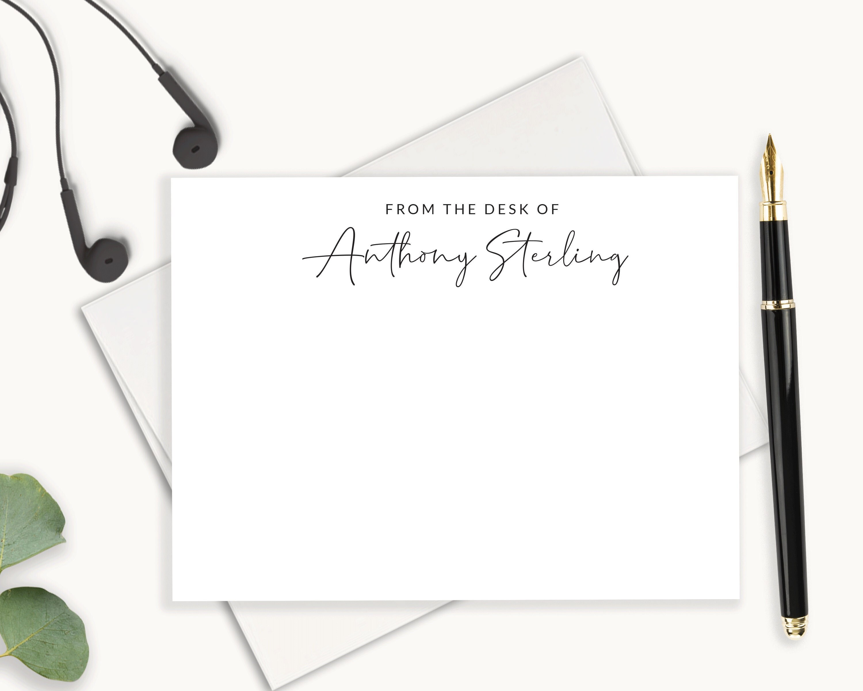Personalized Stationery for Men, Classic Mens Stationary, From the Desk