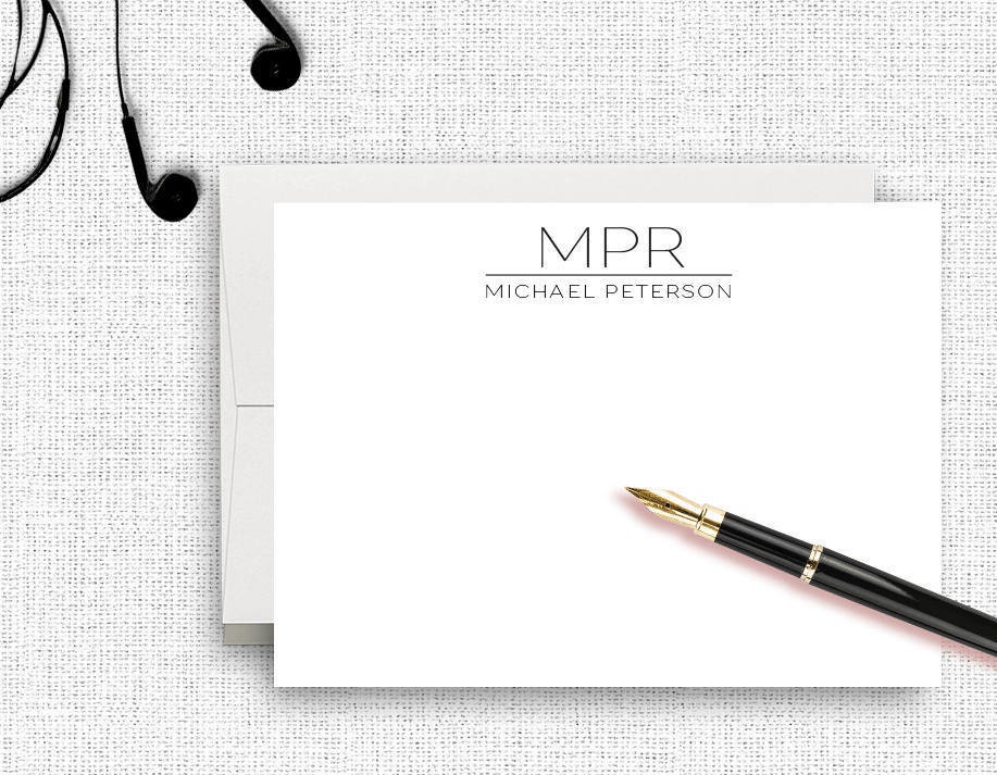 Personalized Stationery For Men Mens Stationary Mens Etsy