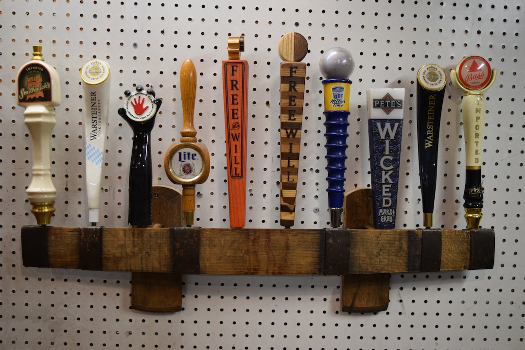 Oak Whiskey Barrel Stave 10 Beer Tap Handle Wall Display handles Not