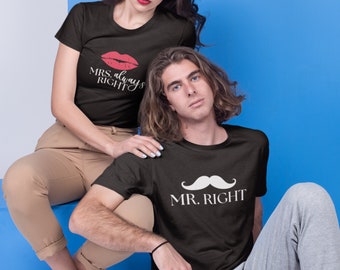 Mr. Right Shirt, Matching Shirts, Couples Shirts, Unisex Jersey Short Sleeve Tee