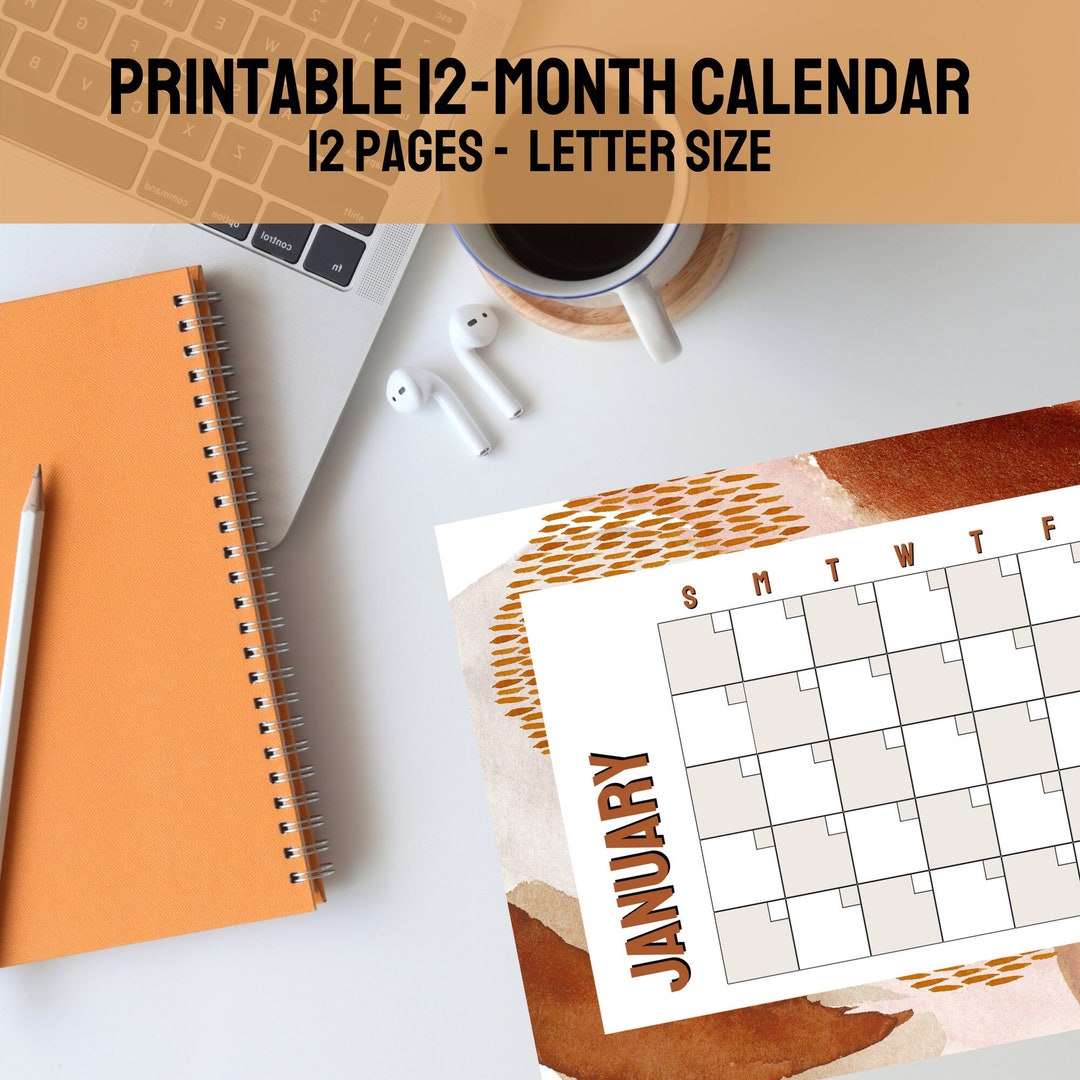 PRINTABLE Calendar, Wall Calendar, Monthly Planner, Printable PDF ...