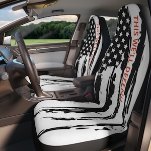 This We&#39;ll Defend Distressed US Flag Car Seat Covers
