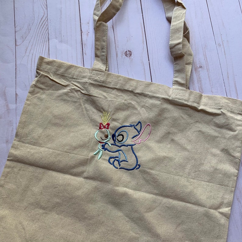 Stitch and scrump embroidered market tote