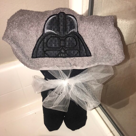 DARTHVADER and Personalised Name Embroidered on Towels Bath Robes Hooded Towel 
