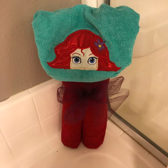 little mermaid hooded towel