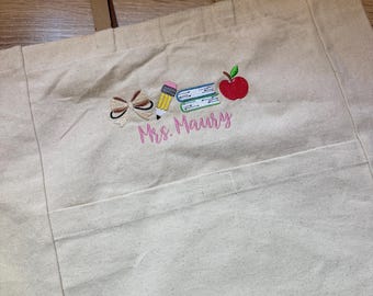 Best Teacher Ever embroidered Tote bag