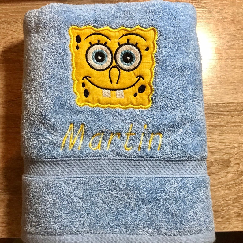 Spongebob bath towel / hand towel / makeup bag / tote bag / Etsy