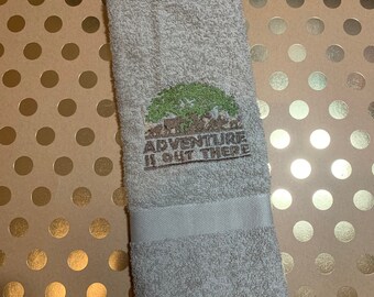 Adventure is out there embroidered hand towels / bath towels