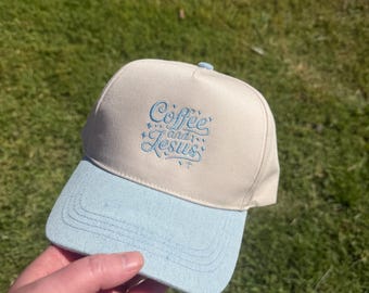 Coffee and Jesus Embroidered Trucker Hat