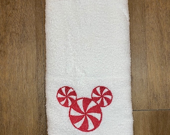 Mickey Peppermint Embroidered towel