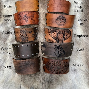 Leather Cuff - Customize with your own design! - Leather wrist cuff - Men's Bracelet - Gifts for Him