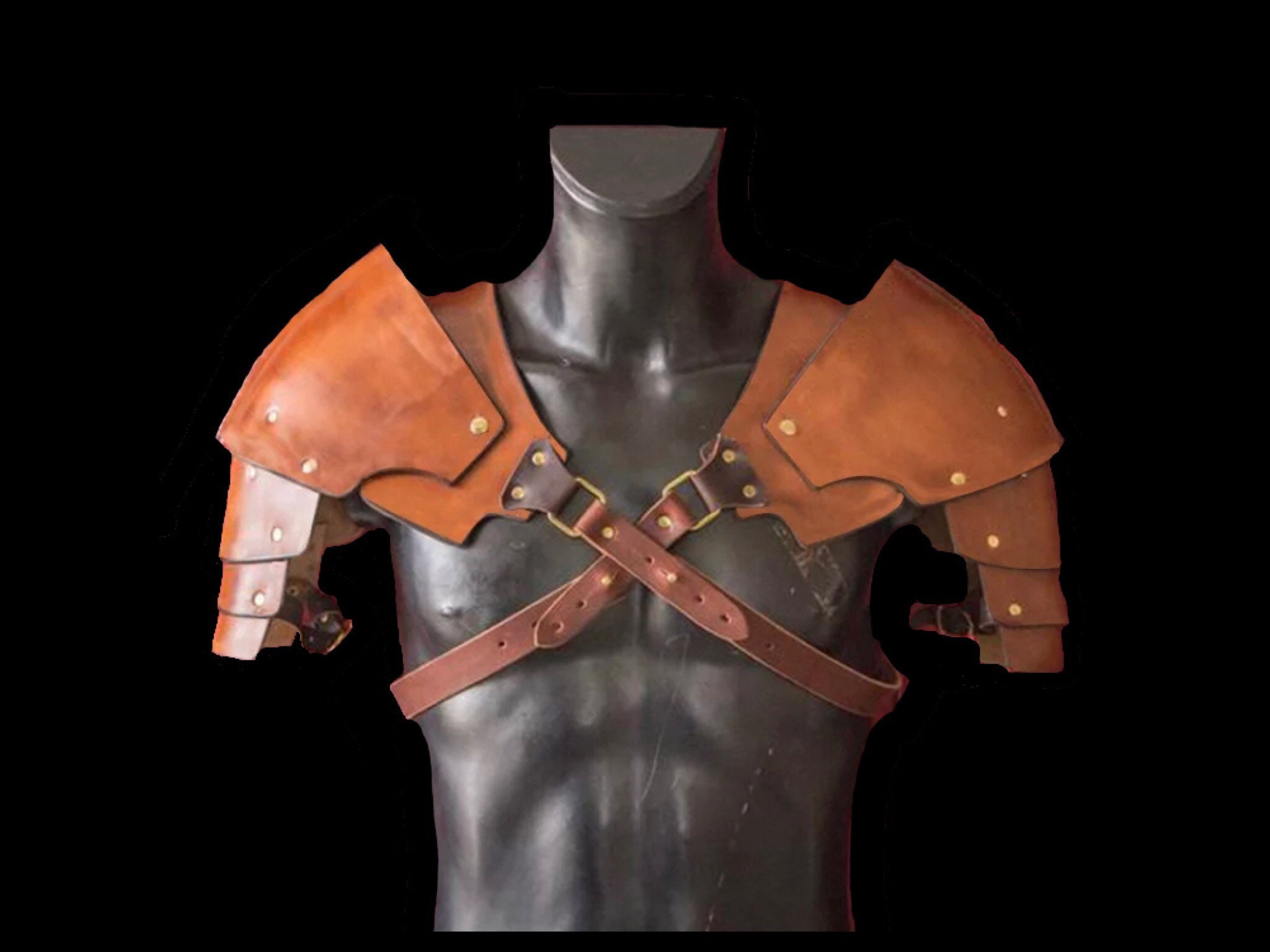 Shoulder Armor Pauldrons Genuine Leather Shoulder Armor Etsy