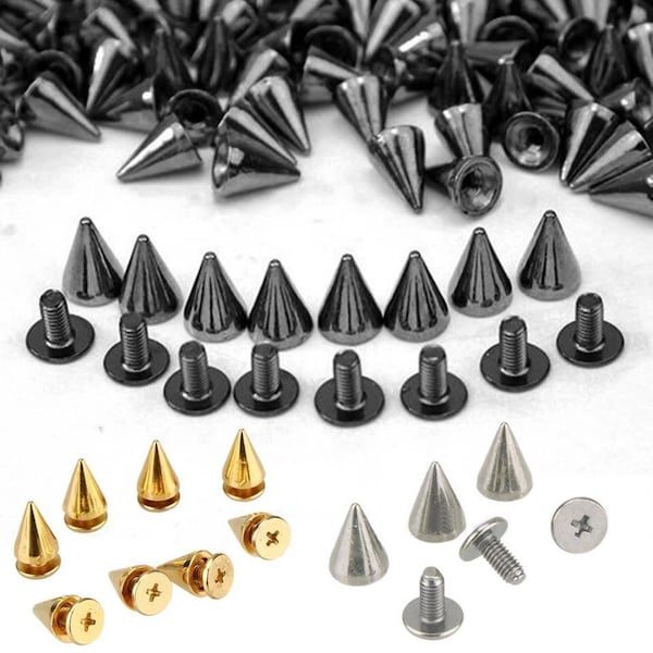 Spike Rivets - Screwpost Cone Spike Rivets for bracelets, bags, collars - Wholesale prices at retail quantities shipped from the USA! -P