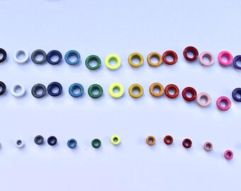 6mm 1/4” Colored Grommets 50ct - 6mm Eyelets with Washers for leather, clothing, crafts, and embellishments -3