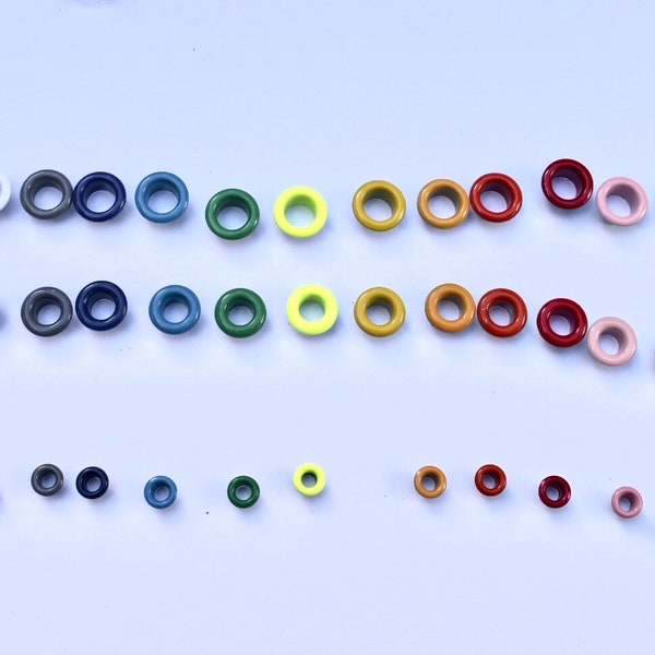 6mm 1/4” Colored Grommets 50ct - 6mm Eyelets with Washers for leather, clothing, crafts, and embellishments -3