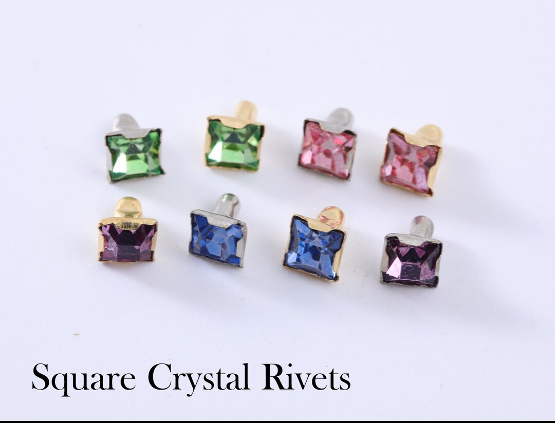 Square Crystal Rivets 6mm Size New Premium Quality - Etsy