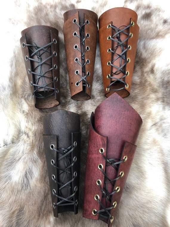 Leather Bracer Leather Armor Brown Leather Cuff Black Leather