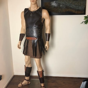 Mens Leather Gladiator Armor Gladiator Bracers Gladiator - Etsy
