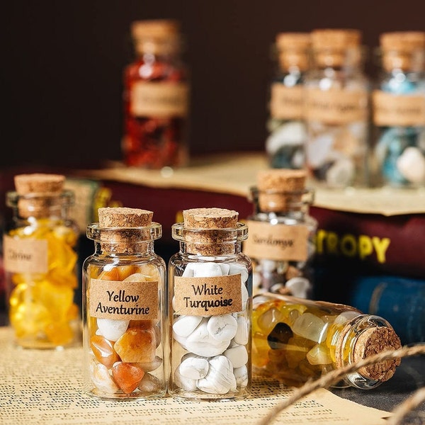 Glass Spell Vials - Witchcraft Vials - 11ct Potion Bottles - Cork Tp Jar Pendants - Bottles for Spells Diffusers Crafts and Jewelry -P